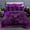 Solid Purple, variant on NC Warm Flannel Fleece Sherpa Blanket For King Bed 3 Piece,Printed Borrego Blanket,79"x91"