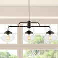 thumbnail image 5 of JONATHAN Y Avery 37.5" 3-Light Industrial Farmhouse Rustic Iron/Glass Linear LED Pendant, Oil Rubbed Bronze/Clear, 5 of 9