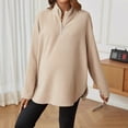 thumbnail image 7 of Dxzfnsa Pregnant Clothes for Women Women's Casual Half Zipper Maternity Pullovers Standing Collar Long Sleeved Solid Color Sweatshirts Loose Pregnant Clothing Tops, 7 of 7