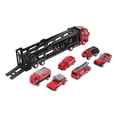 thumbnail image 1 of Coches de juguetes de construcción, camión portacoches de 32 cm, camión portacoches, camión de bomberos, portacoches, características de vanguardia, 1 of 8