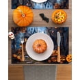 thumbnail image 3 of Halloween Placemats Set of 4 Castle Pumpkin Place Mats Fall Placemat Cartoon Pumpkin Full Moon Table Mats for Dining Kitchen Table Holiday Dinner Party Home Decorations 13x19 Inch, 3 of 8
