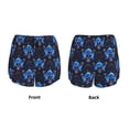 thumbnail image 3 of Fuzoiu cool blue flower Skull Print Women's Athletic Shorts, Double-Layer Running Shorts with Pocket,Women's Workout Shorts for Yoga, Gym, and Workouts-X-Large, 3 of 7