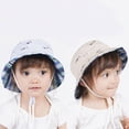 thumbnail image 7 of TOWED22 Baby Sun Hat Toddler Bucket Hat for Girls Boys Infant Sun Protection with Wide Brim Kids Caps(Blue,0-3 M), 7 of 7