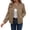 Brown women's long sleeve blazer jacket a1, variant on Women's Fall Winter Long Sleeve Button Down Blazer Collared Open Front Casual Jacket Solid Basic Baseball Tops Trendy Going Out Fashion Clothes, Gray M