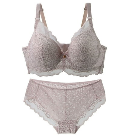 

Zpanxa Womens Underwear Women s Sexy Lace Bra and Panties Summer Thin Comfortable Breathable Base Lingerie Set Pink XXL