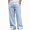 Light Blue, variant on HOMADLES Men's Solid Color Pants Straight Leg Elastic Waist Flat Pants Side Pockets Casual Pants Light Blue Size L