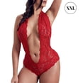 thumbnail image 1 of Mujer Encantadora Body Ropa interior Deep V Halterneck Floral Lace Lencería Ropa de dormir Yuarrent XX000188-15, 1 of 7