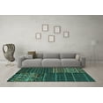 thumbnail image 3 of Ahgly Company Indoor Round Patchwork Turquoise Blue Transitional Area Rugs, 5' Round, 3 of 4