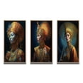 thumbnail image 2 of Designart "Ethereal High Fashion Inspired by Eiko Ishioka III" Asian Woman Framed Wall Art Set Of 3 - Blue Woman Asian Frame Canvas Set For Living Room Decor, 2 of 6