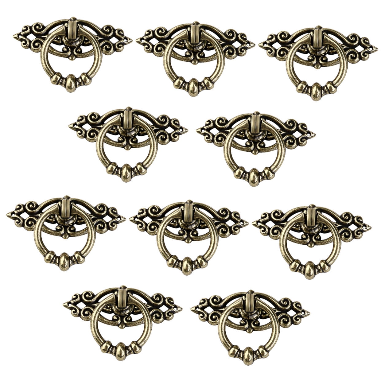Worgeous WINOMO 10pcs Vintage Kitchen Cabinet Cupboard Dresser Door Drawer Handles Knobs (Antique Brass)