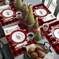 thumbnail image 6 of Seyotauo Christmas Placemats Holiday Decorations Western Style Placemats, 13x18 Inch Red Black Buffalo Plaid Table Mats, Seasonal Winter Xmas Table Decors for Farmhouse Kitchen Dining Party, 6 of 6