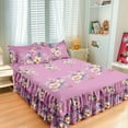 thumbnail image 3 of 3 Pieces/Set Bed Skirt Cotton Bedspread Set Embroidery Bed Dress Pillow Cases for King/Queen Double 1.2/1.5/1.8/2M Sheet Cover, 3 of 6