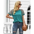 thumbnail image 2 of Rosvigor Plus Size T Shirts for Women Color Block Tops Loose Tee Short Sleeve Blouses, 2 of 6