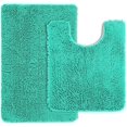 thumbnail image 1 of Phrixus Teal Bathroom Rug Set, 2 Pack Super Absorbent Chenille Bath Mat, Non Slip Bathroom Rugs and Mats Sets, Machine Washable Plush Mats for Tub, Shower and Bathroom Teal 2 Pieces Set, 1 of 6