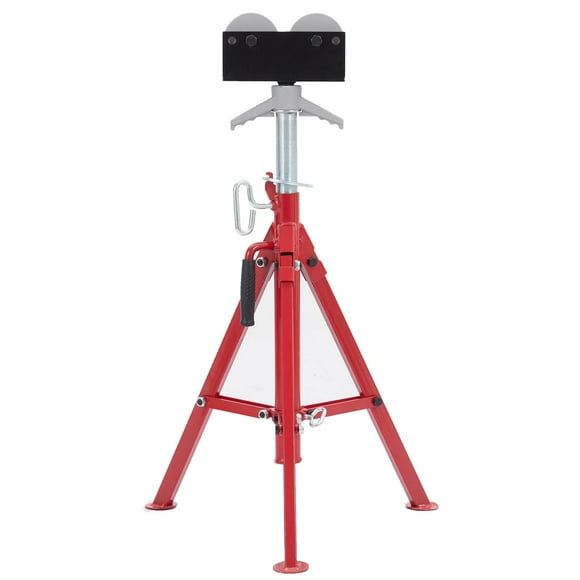 BeesClover Adjustable Pipe Stand with Roller Head, 32"-55" Height, 2500LB Capacity, 1/8"-12" Pipe Support, Foldable Carbon Steel for Welding, Threading & Trailer Repair