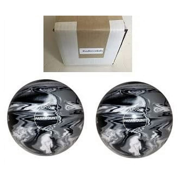 BuyBocceBalls New Listing - 4 7/8 inch- 3lbs. 12 oz. Pack of 2 EPCO Duckpin Bowling Balls- Marbleized - Black, White & Grey