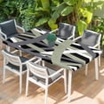 thumbnail image 2 of Sage Green Black Geometric Table Cloths for 5 Foot Rectangle Tables, Modern Art Abstract Grey Line Patio Waterproof Elastic Fitted Tablecloths, Washable Rectangular Table Cover for Camping, 2 of 8