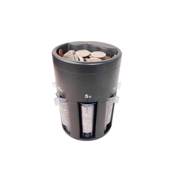Manual Coin Sorter with 5-in-1 Measuring Tubes, Automatic Coin Counter Organizer