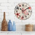 thumbnail image 3 of Yayeee 10" Wall Clock Battery Operated Quartz Round Silent Non-Ticking Home Decor, Light Red Starfish, 3 of 6