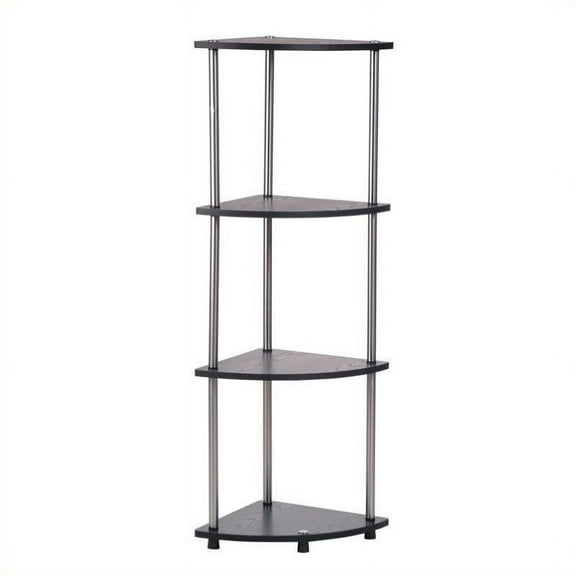 Pemberly Row 4-Tier Corner Shelf in Black