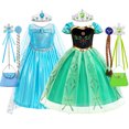 thumbnail image 2 of Vestido de Elsa para niñas, cumpleaños, Halloween, carnaval, fiesta de Pascua, disfraz de Anna para niñas, 2 of 4
