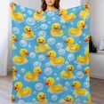 thumbnail image 4 of Rubber Ducks Bubbles Blue-1 Throw Blanket for Women, Men & Kids - Super Soft Plush Blanket Throw Fleece Blanket Animal Blanket, 4 of 7
