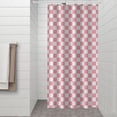 thumbnail image 2 of Pink and White Checkerboard Pattern Shower Curtain 36"x72" ,Bathroom Decorative Shower Curtains Set with 12 Hooks,Modern Waterproof Washable Shower Curtain, 2 of 6