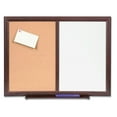 cMinc Bulletin Board Combo, DryErase/Cork, 24"x18", Mahogany Frame