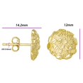 thumbnail image 2 of Nugget Stud Earrings - Yellow Gold Plated Sterling Silver Textured Chunky Studs - Hypoallergenic Minimalist Earrings for Men-Women 12mm, 2 of 5