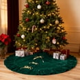 thumbnail image 2 of Sanmadrola Christmas Tree Skirt Green Luxury Ruffled Velvet Plush Fur Skirts Christmas Decorations Indoor Xmas Ornaments Holiday Decor for Home Party Holiday Decorations, 48in, 2 of 7