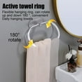 thumbnail image 4 of RuiJiao Stainless Steel Towel Ring Holder, No Drill Adhesive Mount Bathroom Towel Rack, Gold/Black/Silver, Modern Hotel Style Space Saving Design, 4 of 8