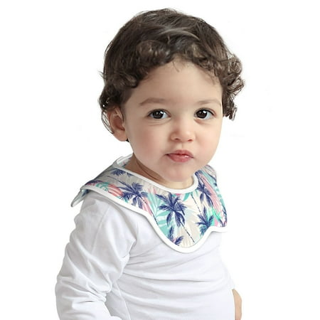 

Haiem ROMASA Muslin Baby Bibs Cotton Baby Bandana Drool Bibs for Child Absorbent Newborns Infant Burp Cloths for Teething Drooling(Palm Leaves )