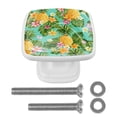 thumbnail image 1 of 4 Pieces Set Drawer Pulls Handle Square Wardrobe Cabinet Knobs with Stainless Steel Screws Furniture Kitchen Decor, 1 of 5
