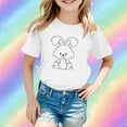 thumbnail image 5 of Byoo Easter Basic T Shirt for Toddler Girl DIY Rabbit Bunny Printed Short Sleeve Pullover Tee for Kids Durable Lightweight Tee, Sizes3-4Y, 5 of 6