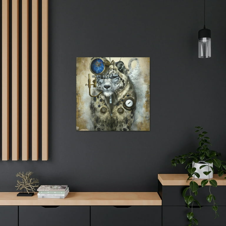 Steampunk Snow Leopard-ing - Canvas - Walmart.com