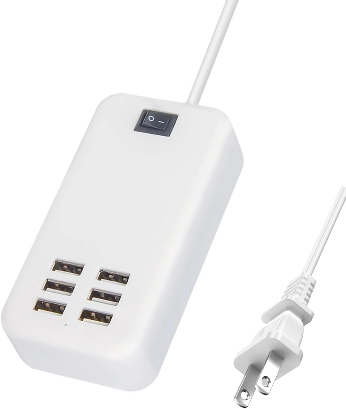 6 Ports USB Charger Hub Desktop US Plug AC Power Wall Travel Charging Adapter Slots Charging Station
