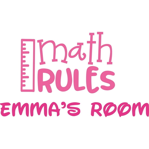 Math Rules Mathematics Students Classroom Personalized Wall Decal Custom Vinyl Wall Art - Personalized Name - Baby Girls Boys Kids Nursery Daycare Decor Wall Stickers Decorations Size (12x20 inch)