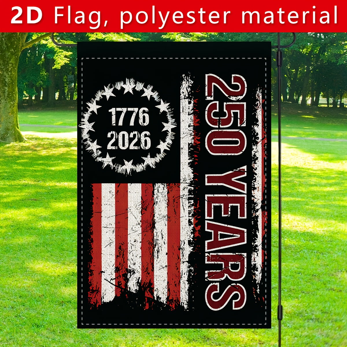 1pc American 250th Anniversary Decoration Background Garden Flag (NO FLAGPOLE), No Need for Power Generation, Polyester Fabric, Decoration During the Anniversary Celebration