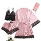 thumbnail image 1 of Batas de mujer de talla grande, lencería de seda, bata de baño de satén, conjunto de cuatro piezas, pijamas para dormir, pijamas para mujer, 1 of 9