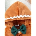 thumbnail image 5 of Baby Gingerbread Costume Boy Girl Christmas Outfit Hoodie Pocket Gingerbread Onesie Footies Romper with Hat Cosplay, 5 of 9