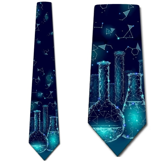 Chemistry Ties Mens Science Beakers Necktie by Three Rooker