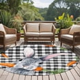 thumbnail image 4 of Round Rug 5Ft Washable Non-Slip, Grey Bunny Easter Circle Area Rugs for Living Room Bedroom, Rabbits Spring Botanical Black White Plaid Indoor Floor Mats Carpet Runner for Home Decor Aesthetic, 4 of 8