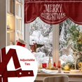 thumbnail image 5 of Merry Christmas Tie Up Valances Curtain, Vintage Dark Red Wood Grain Frame Adjustable Rod Pocket Short Window Treatment Tie Up Curtains Valances for Kitchen Living Room Bathroom 42x18 Inches, 5 of 9