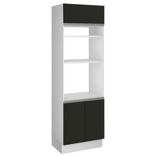 Despensero Alacena Multiuso Organizador Madesa 3 Puertas Blanco/Negro