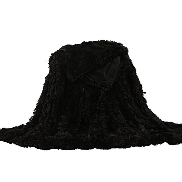 Tiro De Doble Cara Ultrasuave Y Esponjosa, Manta Peluda De Pelo Largo Y Acogedor, Manta Decorativa De Microfibra Cómoda De Felpa Para Sofá Cama Inevent HA046427-00