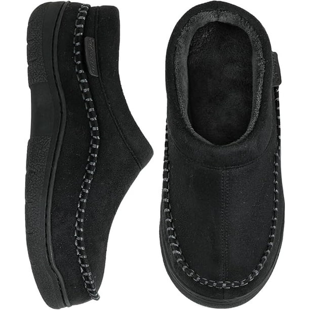 Pantuflas tipo mocasín para hombre, cálidas, suaves y cómodas, para interiores y exteriores, con suela ancha y esponjosa.