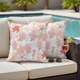 thumbnail image 6 of Red Orange Coastal Outdoor Pillow Covers,Waterproof Decorative Throw Pillowcases Set of 2,Sea Turtle Nautical Coral Summer Beach Couch Cushion Cases with Zipper for Outside Patio Garden Sofa 16"x16", 6 of 7