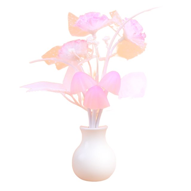 Wosthever Night Light Flower Sensor Control Decor Bedside Lamp Kids Home LED 0.5W Glow Wall Socket 220V Bedroom Type3 NO3