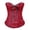 Red, variant on Women's Ruffled Jacquard Sweetheart Corset, JIANLAI Strapless Bustier Waist Cincher Corset Top