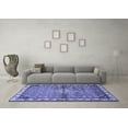thumbnail image 3 of Ahgly Company Machine Washable Indoor Square Persian Blue Traditional Area Rugs, 3' Square, 3 of 4